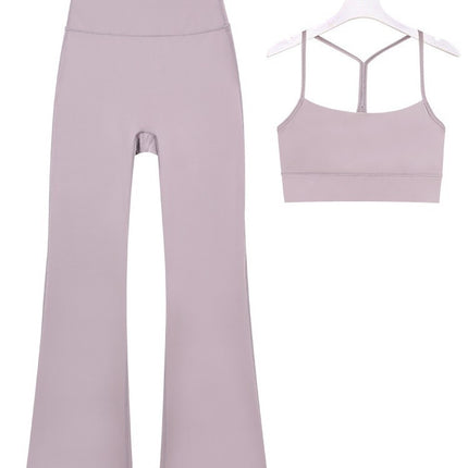 Lulu Same in stock Cross-border Y Vest Bell-bottom Pants suit Women's Sports Fitness Bra Yoga Top