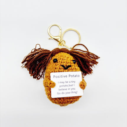 New cross-border hot sale handmade plush doll positive energy potato keychain pendant cartoon vegetable small gift