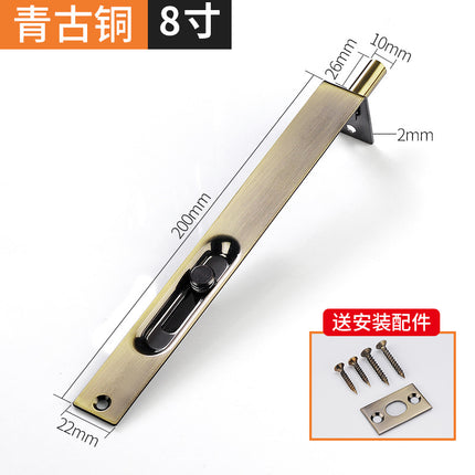 Wooden door ground bolt stainless steel up and down concealed old-fashioned door bolt door security door mother door world ground bolt lock