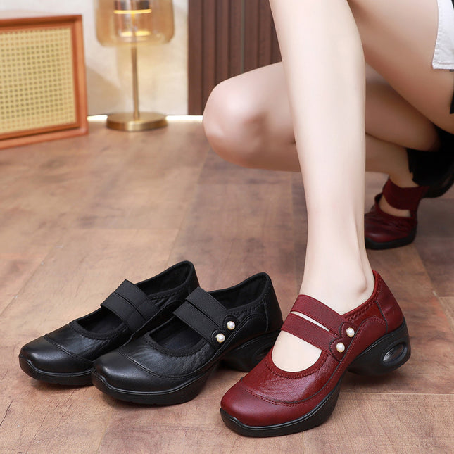 Square Dance Shoes Women's Soft Sole Not Tired Feet Middle-aged and Elderly Mothers Dance Shoes Comfortable Breathable Work Shoes Air Cushion Dance Shoes