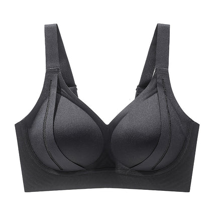 Fixed cup lifting thin seamless underwear women's non-rimless breast anti-sagging soft support comfortable pull-up bra