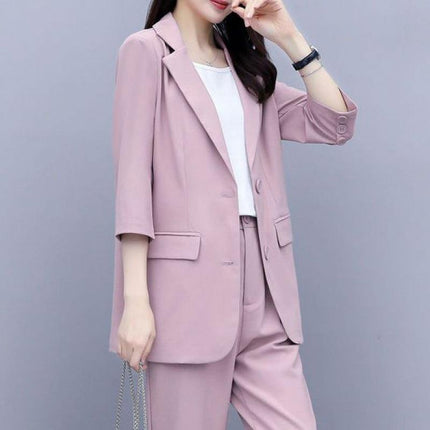 Internet Celebrity Thin Casual Suit 2023 New Elegant Fashion Ladies Business Wear Suit Pants Two-piece Set