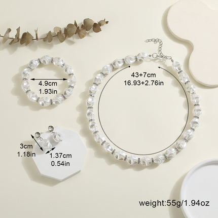French Retro Elegant Baroque Special-Shaped Large Pearl Necklace suit Light Luxury Niche High-Level Design Elegant