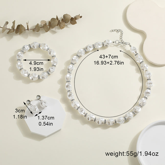 French Retro Elegant Baroque Special-Shaped Large Pearl Necklace suit Light Luxury Niche High-Level Design Elegant
