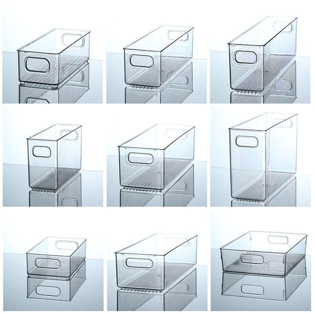 Desktop Storage Box Narrow Long Slim High Gap Transparent Acrylic Snack Kitchen Mirror Cabinet File Bathroom Cosmetics