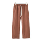 Cotton and linen brick red pants / M