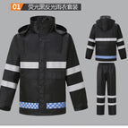 Blue check reflective suit, thickened double-layer mesh, black top + black pants + hat brim / M