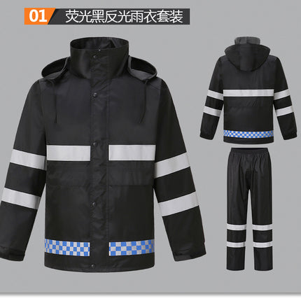 Oxford Cloth Raincoat and Rain Pants Set for Men, Thickened for Transportation and Electric Vehicles, Separate Full-Body Rainwear for Delivery Riders