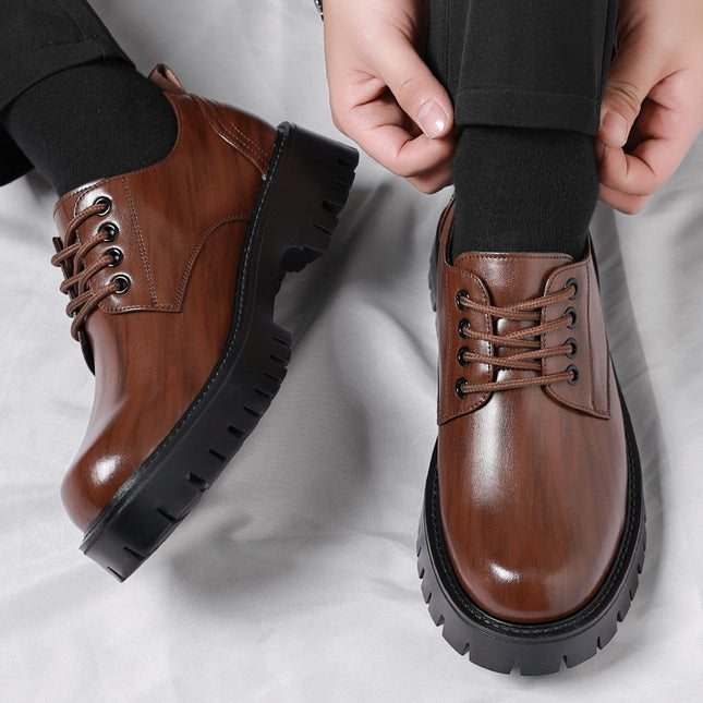 Men's dress big head business shoes youth casual leather shoes dress men's shoes fashion shoes British style men's a generation of hair