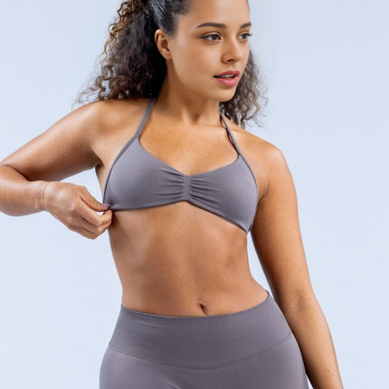 suit DF Amazon Explosions Shorts Small Bra High Elastic Superfine Extinction Nylon Hanging Neck Beauty Back Sports Vest