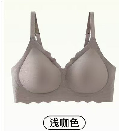 Autumn and Winter New Seamless Jelly Gel Small Chest Push-up Underwear Women's Comfortable Non-rims Anti-sagging Drop Cup Bra