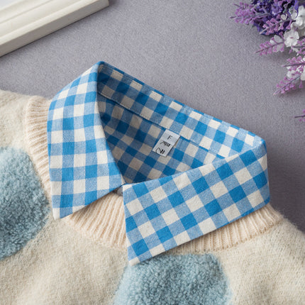 Plaid False Collar Children's Autumn and Winter All-match Decorative Collar Shirt Collar Decorative Collar with Sweater Casual False Collar