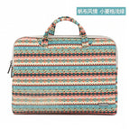 Canvas style, small diamond pattern, light green (without small bag) / 15.6 inch