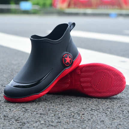 Fashion Short Rain Boots for Men and Women, Low-Cut Non-Slip Waterproof Shoes, Casual Shallow Rain Boots, Trendy Shoes, Flat Rubber Shoes Wholesale
