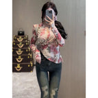 Apricot bottom printed top [ready stock] / S [recommended around 47.5kg]