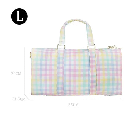 Cross-border Hot New Rainbow Plaid Waist Bag Nylon Waterproof Women Crossbody Bag Travel Outdoor Sports Chest Bag