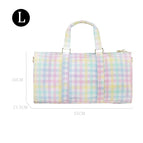 Rainbow plaid travel bag-l size