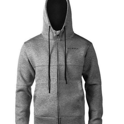 Cross-Border Muscle Sports Sweatshirt Fitness Brothers Autumn and Winter Men's Cotton Casual Long-Sleeved Hooded Zipper Jacket Aliexpress