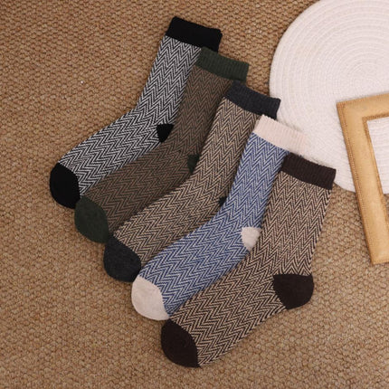 5-10 pairs of retro thick line socks men's stockings autumn and winter warm thickened men's ethnic totem socks winter