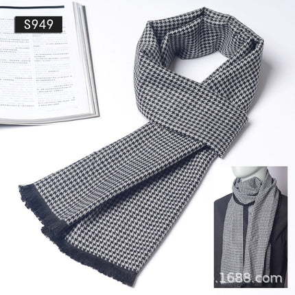 New Plaid Scarf for Men in Autumn and Winter, New Korean Version for Boyfriend, Plaid Scarf, Shawl, Male and Female Students, Couple to Keep Warm