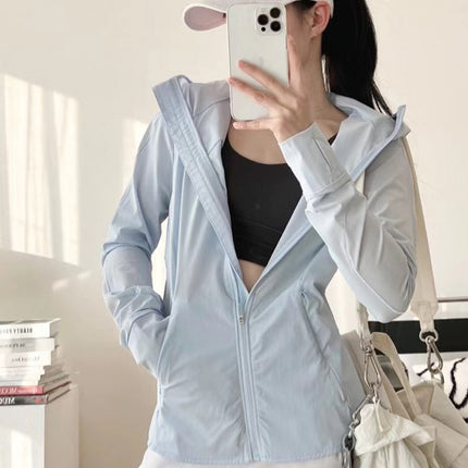 LU IUX Summer New Women's Sun Protection Suit UPF50 MIST OVER UV Protection Long Sleeve Hooded Zipper