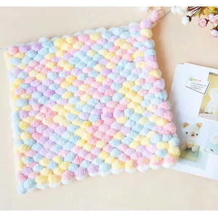 Big ball ball coarse wool round thread loop crochet sofa cushion carpet cushion handmade DIY woven material bag