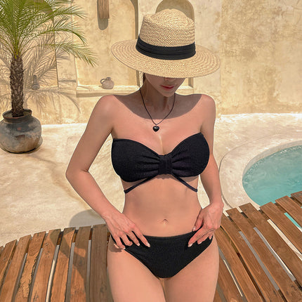 Hot Sale Sexy Strapless Swimsuit Women Triangle Split Bikini South Korea Ins Spice Style Swimsuit Beach Swimsuit