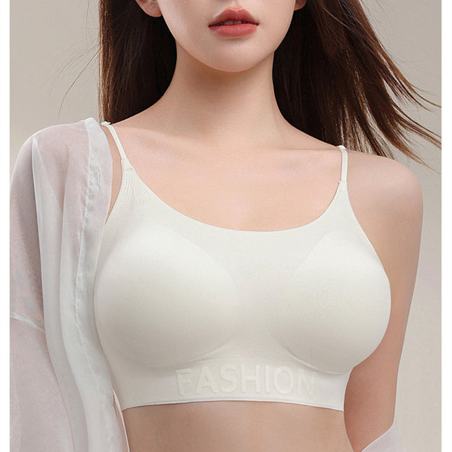 Seamless Bra Liquid Foundation Underwear Women's Breathable Bra Small Chest Push-up Rimless Thin Shoulder Strap Beautiful Back Bra