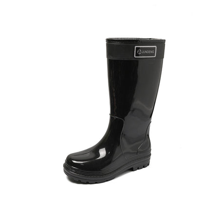 Women's Military Rain Boots, High Tube Rain Boots, Extra High Rubber Boots, Long Tube Extended Boots, Fashionable, Wear-Resistant, Non-Slip and Warm