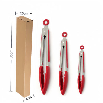 Cross-Border High-Temperature Resistant Steak Grilling Tongs 430 Stainless Steel Anti-Scalding Thickened Barbecue Tongs Kitchen Tools Food Tongs