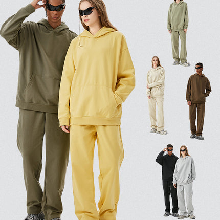 TILANI Men's 2025 Heavy Terry Sweater Pants American Style Trendy Brand Solid Color Trendy Men's suit Hoodie Straight Pants