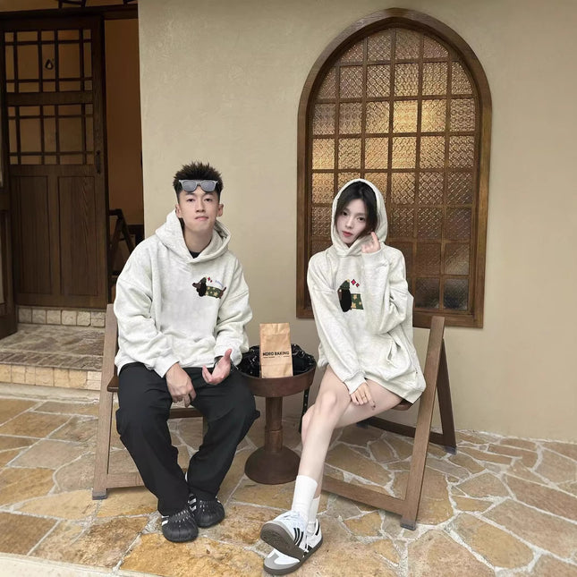 High-End Oversize Tops for Men and Women, Special Couple Wear, Autumn and Winter Velvet Hooded Sweatshirts, Trendy Brand Class Uniforms