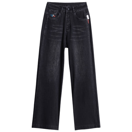 High-End Wide-Leg Jeans for Women, High-Waisted, Loose and Slim, 2025 Spring and Summer Casual Draped Floor-Length Straight Pants