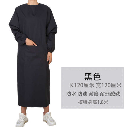 Long sleeve apron overalls oil-proof waterproof adult men's and women's overalls kitchen work work anti-dress apron wholesale