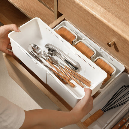 Retractable separated storage box household kitchen tableware drawer storage box multifunctional underwear socks storage box
