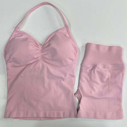 suit DF Amazon Explosions Shorts Small Bra High Elastic Superfine Extinction Nylon Hanging Neck Beauty Back Sports Vest