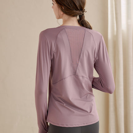 Yoga clothes women's long-sleeved workout clothes T-shirt breathable running professional workout clothes morning running workout clothes top spring and autumn