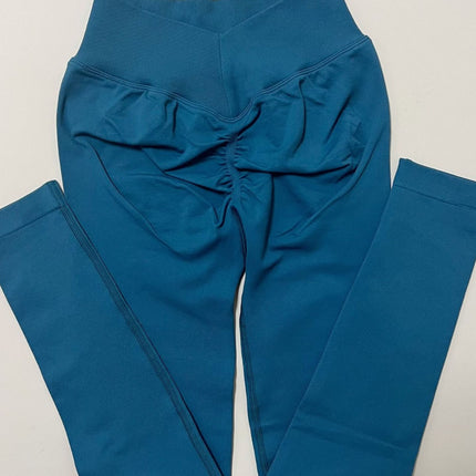 Europe and the United States new no embarrassment line peach hip seamless fitness yoga pants back V waist hip tight sports pants