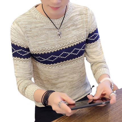 Cross-border foreign trade generation autumn and winter sweater men's round neck long sleeve knitted base shirt Korean pullover thin sweater