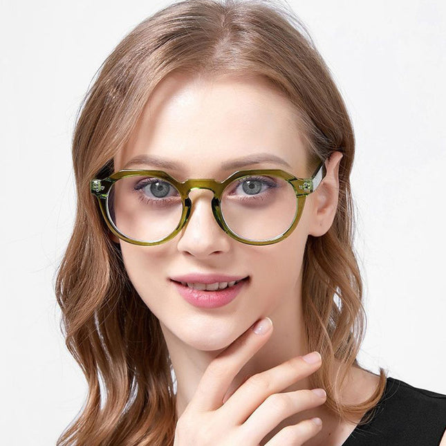 Irregular Anti-Blue Light Rice Nail Glasses Frame Jelly Color Fashionable Trendy Same Style Personalized Full Frame Glasses 3387