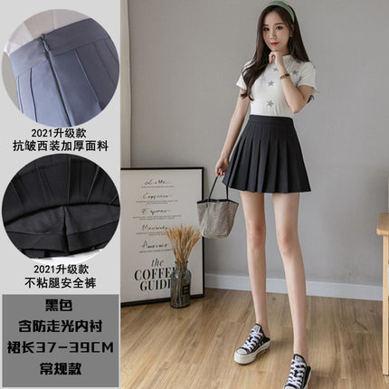 Half-Length Pleated Skirt Spring and Summer 2026 New Style Black Plus Size Autumn and Winter Plaid Korean Style High-Waisted A-Line Short Skirt