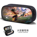 Large-capacity three-layer canvas pencil case-factory direct sales / B58541