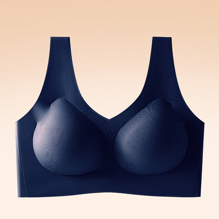 New Seamless Invisible Liquid Foundation Large Size Bra Without Rims Push-Up and Auxiliary Breast Integrated Fixed Cup Bra Underwear