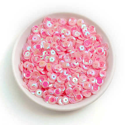 6MM round curved surface hole PVC sequins jewelry accessories concave and convex surface wholesale flat bottom hexagonal sewing clothing beads