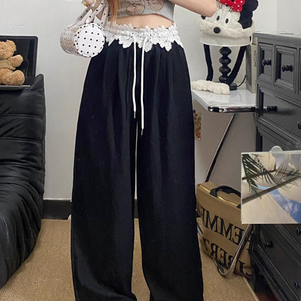 This Year's Popular Pants~ Lace Wide-Leg Pants for Women 2025 New Spring Straight Loose Yamamoto Pants