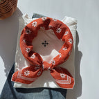 That little daisy orange / 56x56cm square scarf