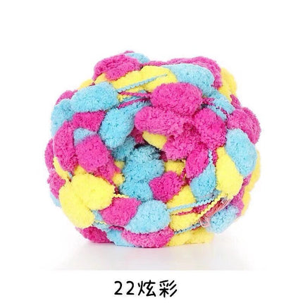 Big ball ball coarse wool round thread loop crochet sofa cushion carpet cushion handmade DIY woven material bag