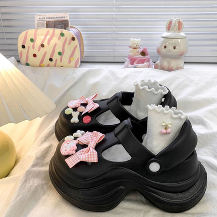2026 Summer Women's Closed-Toe Sandals with Height Increase for Outdoor, Office, and Home Use, Waterproof, Sweet and Cute Casual Clogs