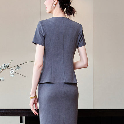 Stewardess Professional suit Women's Summer Suit Dress Dress Female Teacher Sales Department Hotel Front Desk Work Clothes Uniform