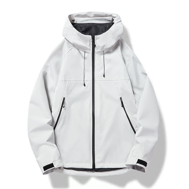 Spring and Autumn Thin Single-Layer Jacket with Printed Logo, Outdoor Mountaineering Clothing, Workwear, Windproof and Waterproof Casual Light Hiking Jacket
